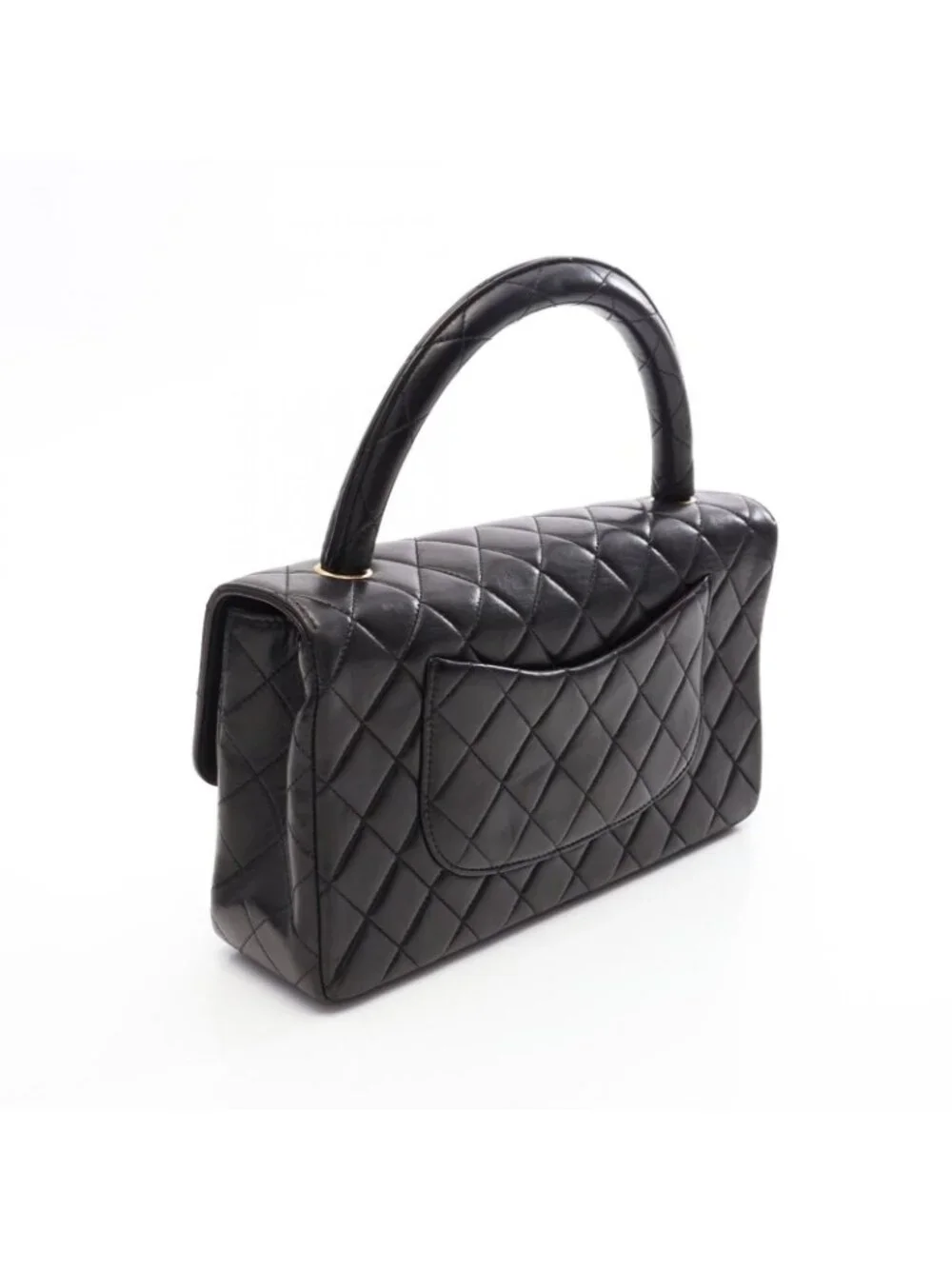 Chanel Handbag Quilted Parent Child Bag Black Lambskin